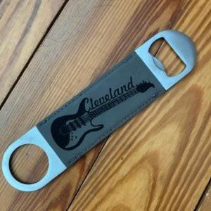 Cleveland Guitar Leather Bottle Opener